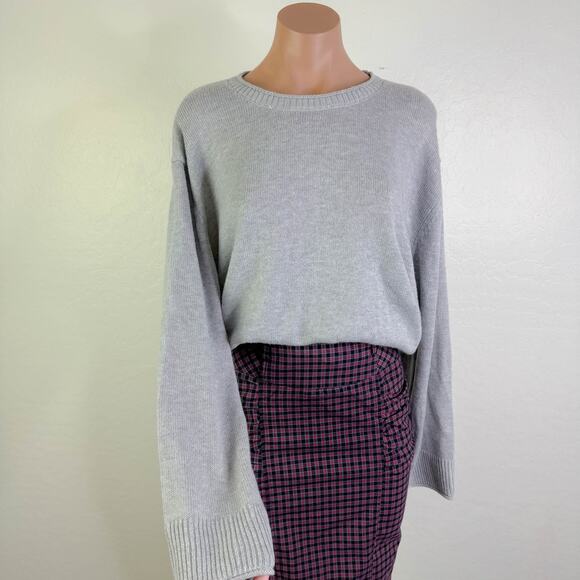 Ella Moss Cozy Knit Crew Neck Pullover Sweater Gray Fall Autumn Winter XXL NWT - Picture 1 of 9
